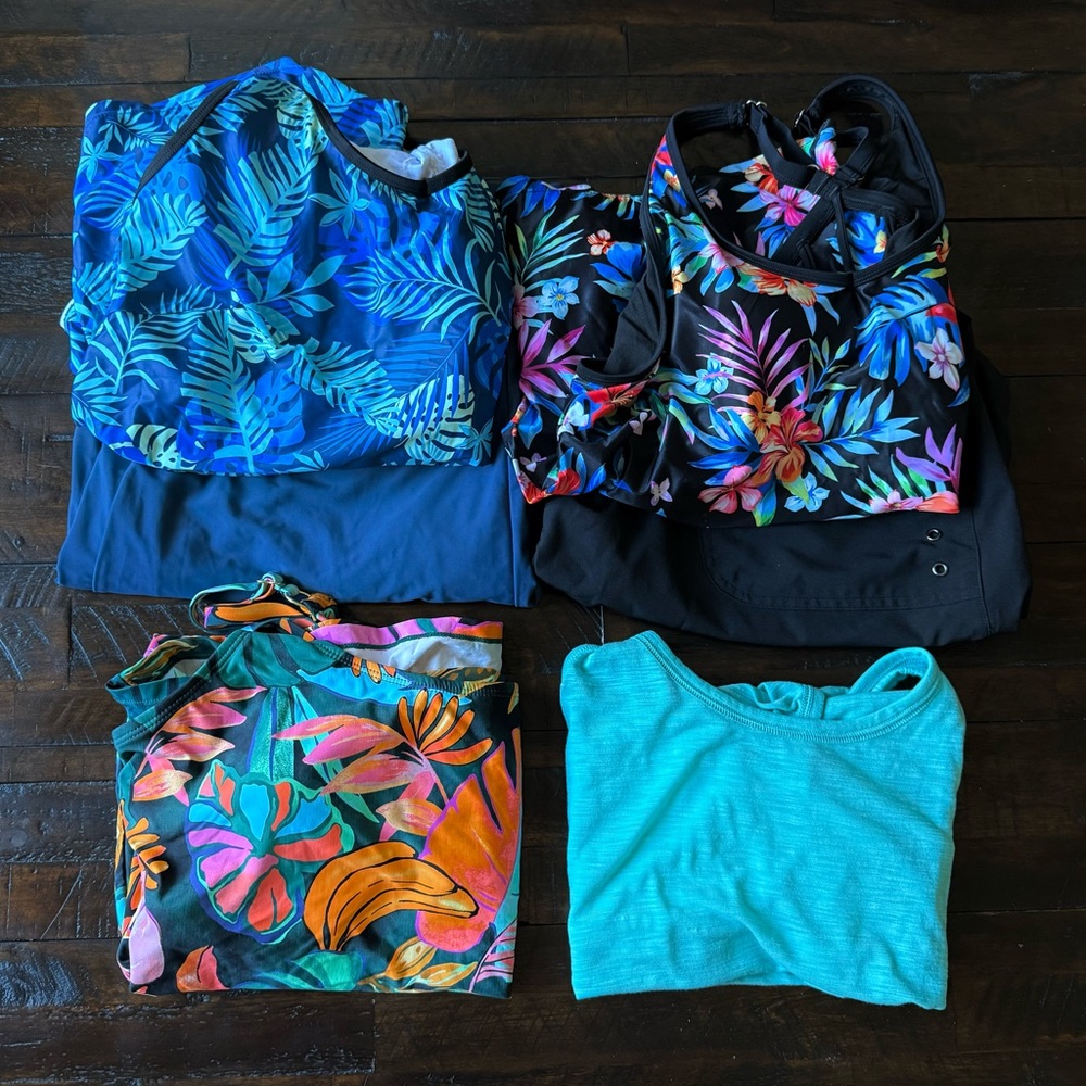 6 pc Swim Tops/Shorts/Tank Top